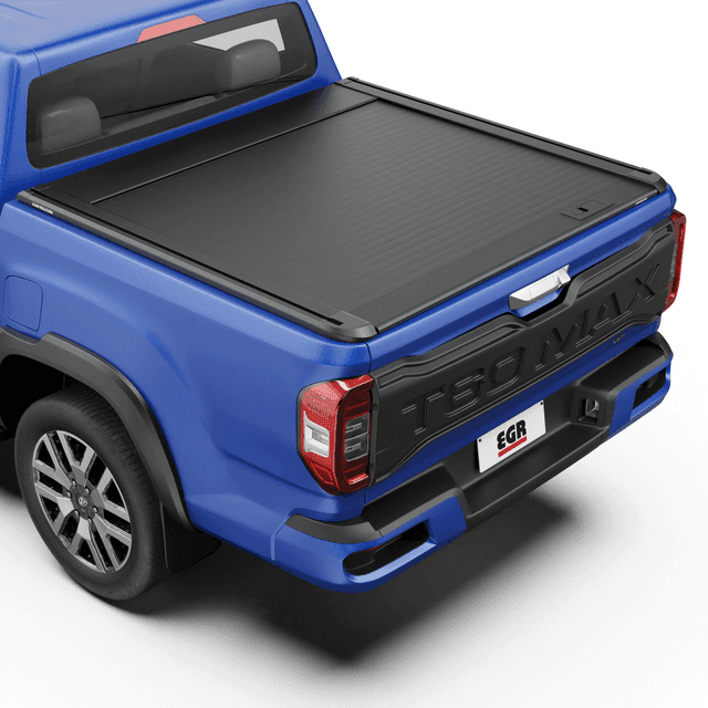 Top-rear angle of an LDV T60 showing the sleek low-profile EGR Auto RollTrac Manual Roller Cover