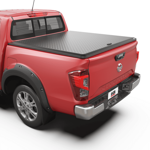 Rear view of a Nissan Navara NP300 showing the secure T-handle lock system on the EGR Load Shield