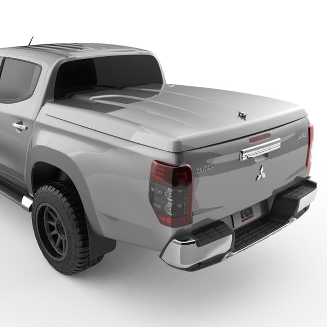 Mitsubishi Triton MQ/MR with EGR 1 Piece Hard Lid, rear three-quarter view showing smooth OEM-matched finish and secure tub cover