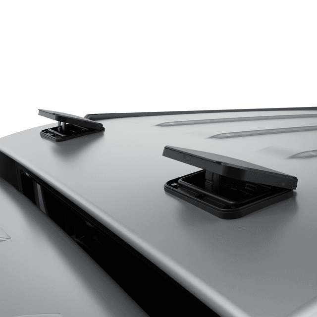 EGR Canopy Pressure Vent installed on canopy roof, showing external vent design that improves airflow and reduces dust in the ute tub