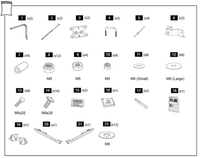 Hardware Fitting Kit inc. Gas Struts