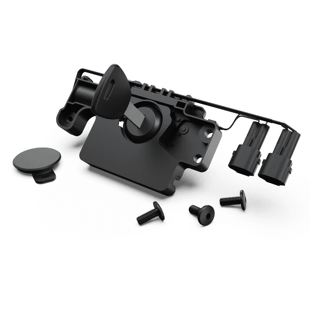 EGR RollTrac Actuator Kit including actuator with key lock, lock cover and mounting screws for secure tonneau cover operation.