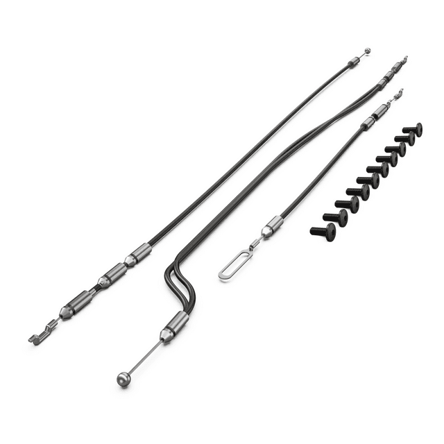 EGR RollTrac Remote Locking Latch Cable Kit with dual latch cables, actuator cable and mounting screws for secure tonneau cover locking system.