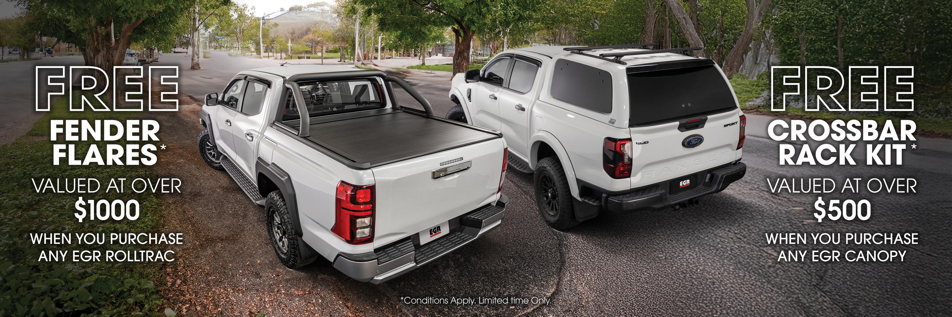 Promo banner - Free crossbar rack kit when you purchase an EGR canopy