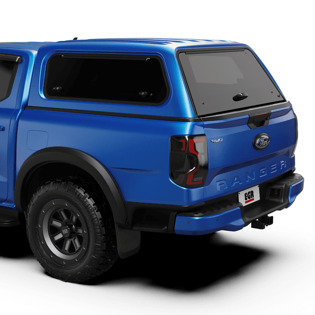 Rear view of blue ute fitted with EGR Core Canopy